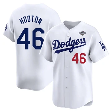 Youth Los Angeles Dodgers Burt Hooton ＃46 White Limited Home 2025 World Series Jersey