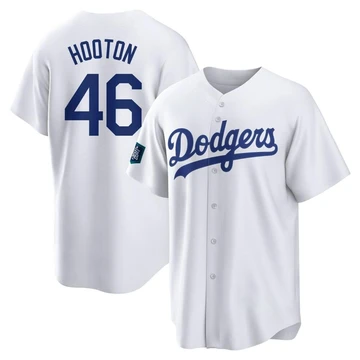 Youth Los Angeles Dodgers Burt Hooton ＃46 White Replica 2024 World Tour Seoul Series Home Jersey