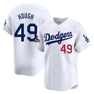 Youth Los Angeles Dodgers Charlie Hough ＃49 White Limited Home 2024 World Series Champions Jersey