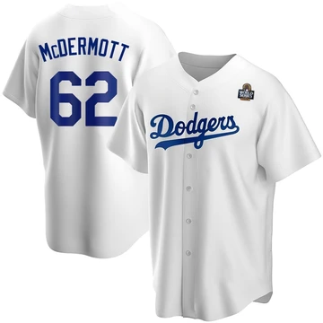 Youth Los Angeles Dodgers Chayce McDermott ＃62 White Replica Home 2024 World Series Jersey