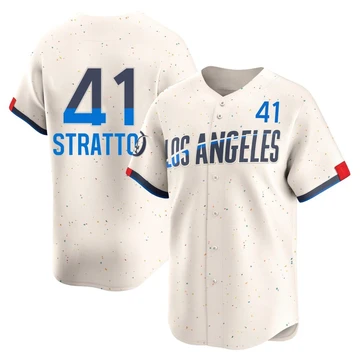 Youth Los Angeles Dodgers Chris Stratton ＃41 Cream Limited 2024 City Connect Jersey