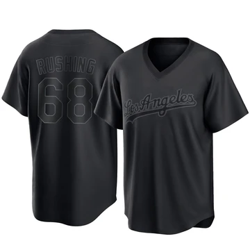 Youth Los Angeles Dodgers Dalton Rushing ＃68 Black Replica Pitch Fashion Jersey