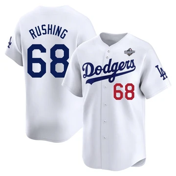 Youth Los Angeles Dodgers Dalton Rushing ＃68 White Limited Home 2025 World Series Jersey