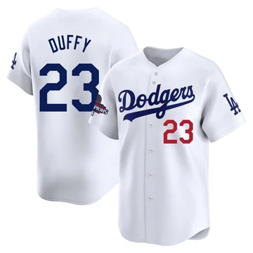 Youth Los Angeles Dodgers Danny Duffy ＃23 White Limited Home 2024 World Series Champions Jersey