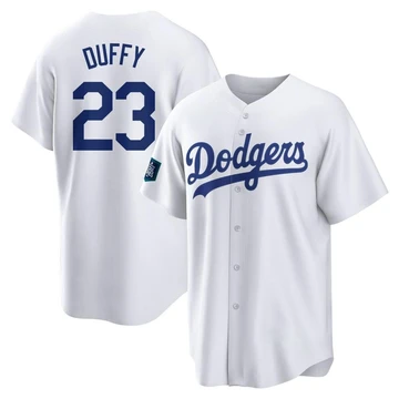 Youth Los Angeles Dodgers Danny Duffy ＃23 White Replica 2024 World Tour Seoul Series Home Jersey