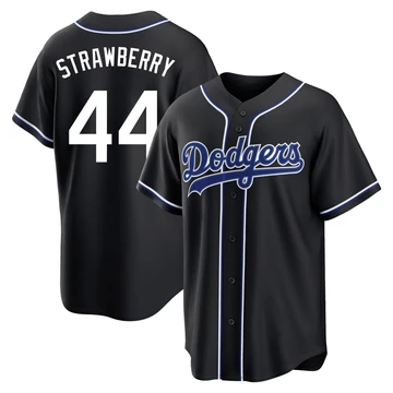 Youth Los Angeles Dodgers Darryl Strawberry ＃44 Black Replica Fashion Out Jersey