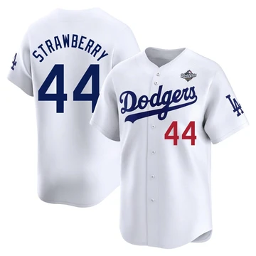 Youth Los Angeles Dodgers Darryl Strawberry ＃44 White Limited Home 2025 World Series Jersey