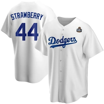 Youth Los Angeles Dodgers Darryl Strawberry ＃44 White Replica Home 2024 World Series Jersey