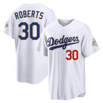 Youth Los Angeles Dodgers Dave Roberts ＃30 Gold Limited White 2026 Collection Stadium Jersey