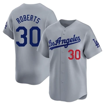 Youth Los Angeles Dodgers Dave Roberts ＃30 Gray Limited Away Jersey