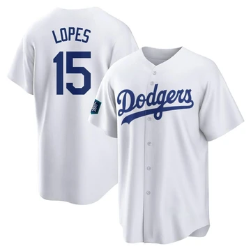 Youth Los Angeles Dodgers Davey Lopes ＃15 White Replica 2024 World Tour Seoul Series Home Jersey