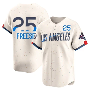 Youth Los Angeles Dodgers David Freese ＃25 Cream Limited 2024 City Connect World Series Champions Jersey
