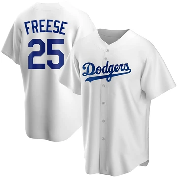 Youth Los Angeles Dodgers David Freese ＃25 White Replica Home Jersey