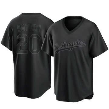 Youth Los Angeles Dodgers Don Sutton ＃20 Black Replica Pitch Fashion Jersey