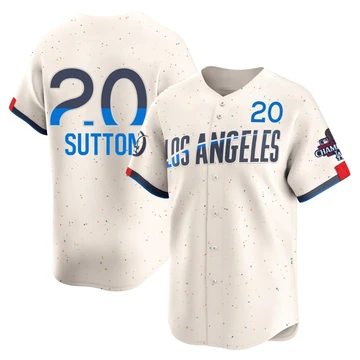 Youth Los Angeles Dodgers Don Sutton ＃20 Cream Limited 2024 City Connect World Series Champions Jersey