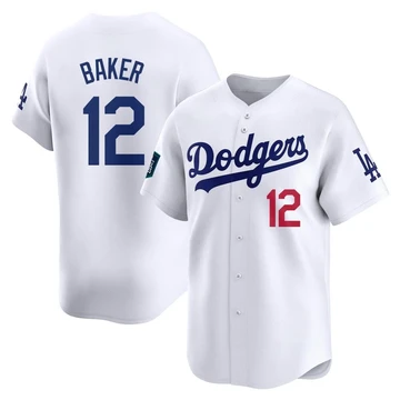 Youth Los Angeles Dodgers Dusty Baker ＃12 White Limited 2024 World Tour Seoul Series Home Jersey