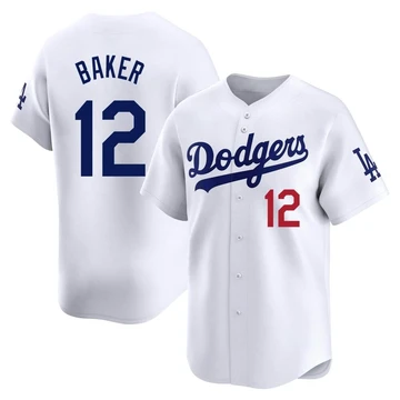 Youth Los Angeles Dodgers Dusty Baker ＃12 White Limited Home Jersey