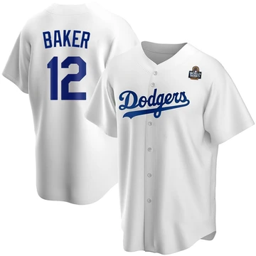 Youth Los Angeles Dodgers Dusty Baker ＃12 White Replica Home 2024 World Series Jersey