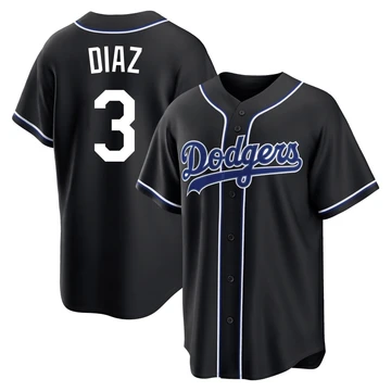 Youth Los Angeles Dodgers Edwin Diaz ＃3 Black Replica Fashion Out Jersey