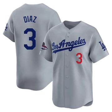 Youth Los Angeles Dodgers Edwin Diaz ＃3 Gray Limited Away World Series Champions Jersey