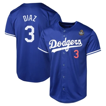 Youth Los Angeles Dodgers Edwin Diaz ＃3 Royal Limited Alternate 2024 World Series Jersey