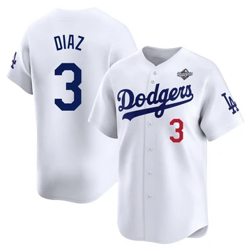 Youth Los Angeles Dodgers Edwin Diaz ＃3 White Limited Home 2025 World Series Jersey