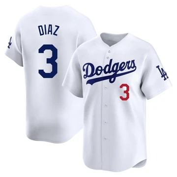 Youth Los Angeles Dodgers Edwin Diaz ＃3 White Limited Home Jersey