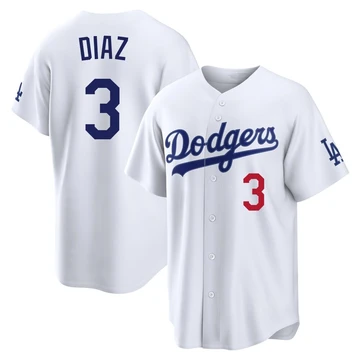 Youth Los Angeles Dodgers Edwin Diaz ＃3 White Limited Home Stadium Jersey