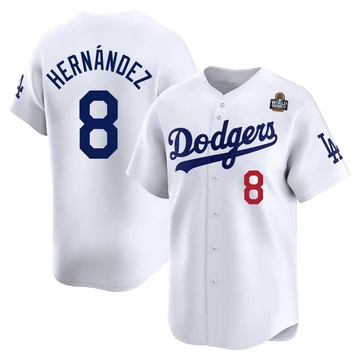 Youth Los Angeles Dodgers Enrique Hernandez ＃8 White Limited Home 2024 World Series Jersey