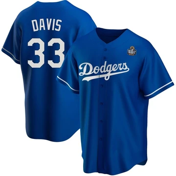 Youth Los Angeles Dodgers Eric Davis ＃33 Royal Replica Alternate 2024 World Series Jersey