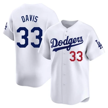 Youth Los Angeles Dodgers Eric Davis ＃33 White Limited Home Jersey