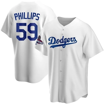 Youth Los Angeles Dodgers Evan Phillips ＃59 White Replica Home 2024 World Series Champions Jersey
