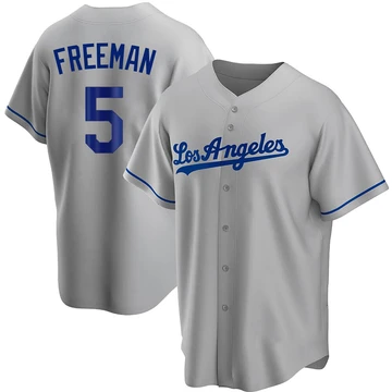 Youth Los Angeles Dodgers Freddie Freeman ＃5 Gray Replica Road Jersey