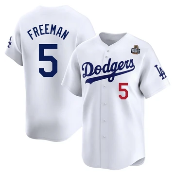 Youth Los Angeles Dodgers Freddie Freeman ＃5 White Limited Home 2024 World Series Jersey