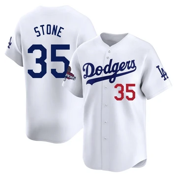 Youth Los Angeles Dodgers Gavin Stone ＃35 White Limited Home 2024 World Series Champions Jersey