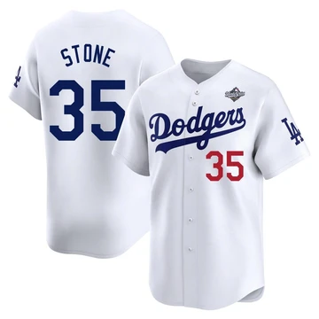 Youth Los Angeles Dodgers Gavin Stone ＃35 White Limited Home 2025 World Series Jersey