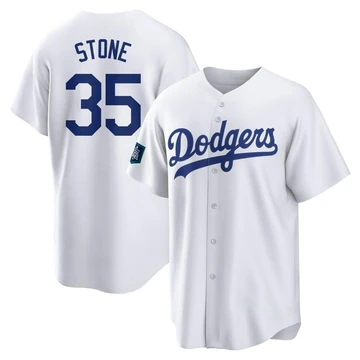 Youth Los Angeles Dodgers Gavin Stone ＃35 White Replica 2024 World Tour Seoul Series Home Jersey