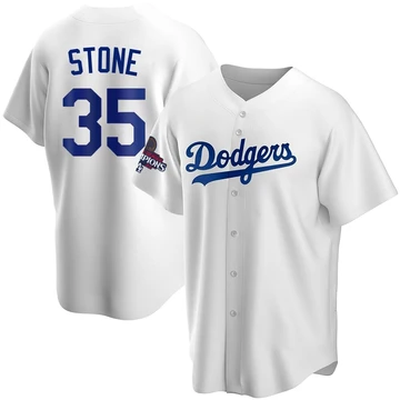 Youth Los Angeles Dodgers Gavin Stone ＃35 White Replica Home 2024 World Series Champions Jersey
