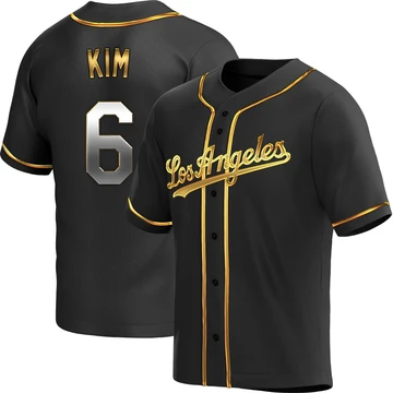 Youth Los Angeles Dodgers Hyeseong Kim ＃6 Gold Replica Black en Alternate Jersey