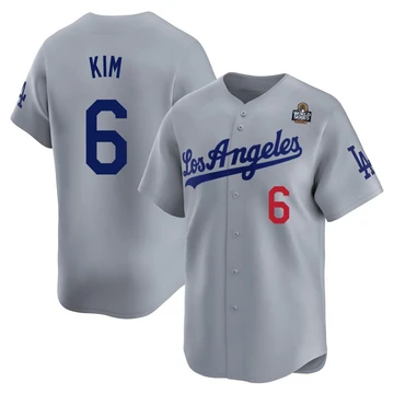 Youth Los Angeles Dodgers Hyeseong Kim ＃6 Gray Limited Away 2024 World Series Jersey