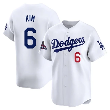 Youth Los Angeles Dodgers Hyeseong Kim ＃6 White Limited Home 2024 World Series Champions Jersey