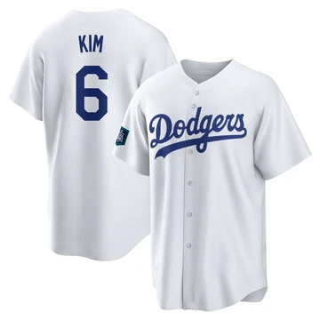Youth Los Angeles Dodgers Hyeseong Kim ＃6 White Replica 2024 World Tour Seoul Series Home Jersey