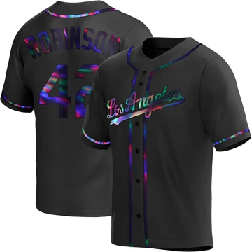 Youth Los Angeles Dodgers Jackie Robinson ＃42 Black Replica Holographic Alternate Jersey