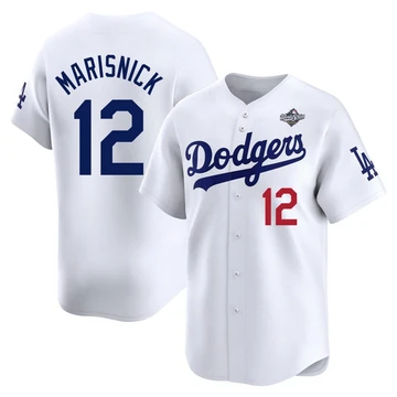 Youth Los Angeles Dodgers Jake Marisnick ＃12 White Limited Home 2025 World Series Jersey
