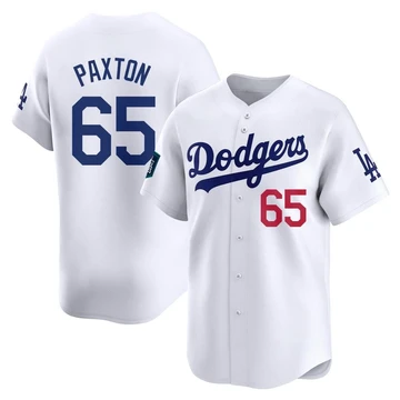 Youth Los Angeles Dodgers James Paxton ＃65 White Limited 2024 World Tour Seoul Series Home Jersey