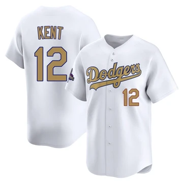 Youth Los Angeles Dodgers Jeff Kent ＃12 Gold Limited White 2025 Collection Jersey