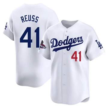 Youth Los Angeles Dodgers Jerry Reuss ＃41 White Limited Home 2024 World Series Champions Jersey