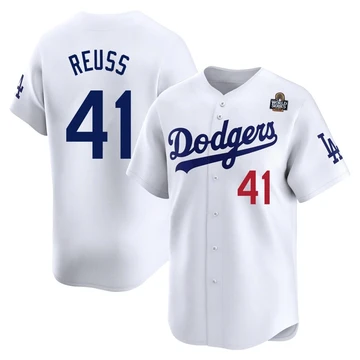 Youth Los Angeles Dodgers Jerry Reuss ＃41 White Limited Home 2024 World Series Jersey