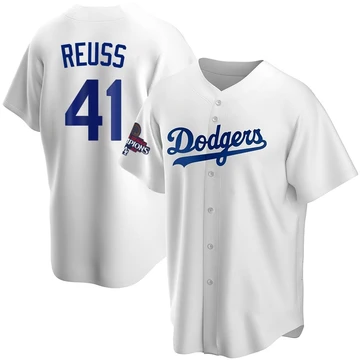 Youth Los Angeles Dodgers Jerry Reuss ＃41 White Replica Home 2024 World Series Champions Jersey