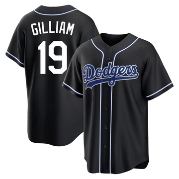 Youth Los Angeles Dodgers Jim Gilliam ＃19 Black Replica Fashion Out Jersey